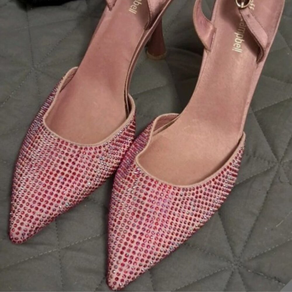 Jeffrey Campbell Luna Jeweled Strappy Mule purple Satin 11 GORGEOUS